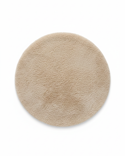 Runder Hochflor-Teppich in Beige - flauschig & weich - Ansicht 5