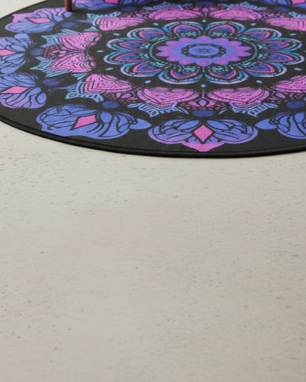 Moderner runder Boho-Teppich - mit Mandala-Muster - Ansicht 4