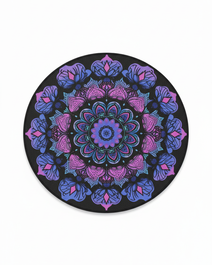 Moderner runder Boho-Teppich - mit Mandala-Muster - Ansicht 5