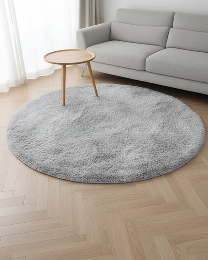 Runder Flauschteppich - flauschig weich fürs Wohnzimmer - Ansicht 1