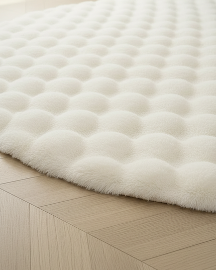 Runder Hochflor-Teppich in Creme - flauschig weich - Ansicht 4