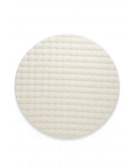 Runder Hochflor-Teppich in Creme - flauschig weich - Ansicht 5