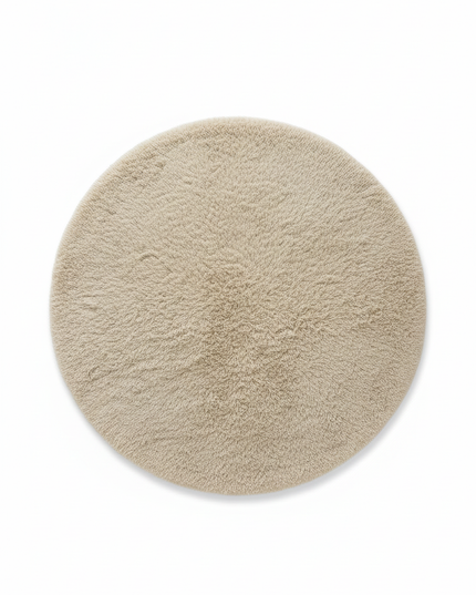 Runder Shaggy Hochflor-Teppich in Beige - modern und beige - Ansicht 5