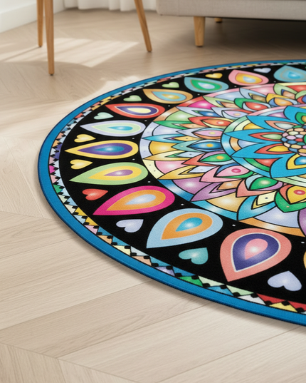 Klassischer runder Teppich als waschbarer Teppich - Ansicht 4