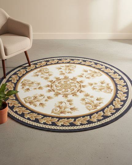 Runder Teppich mit Ornament - stilvoller Blickfang - Ansicht 1