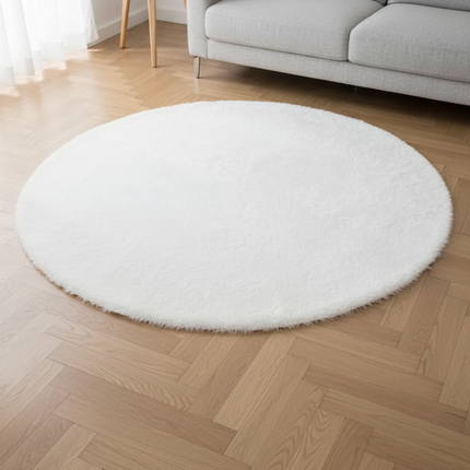 Runder eleganter weißer Teppich für Wohnzimmer - Ansicht 1